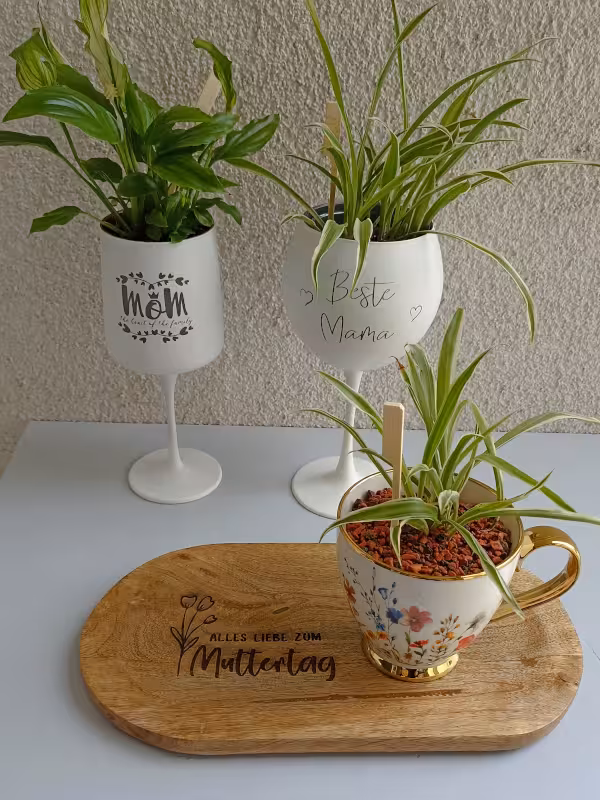 Untersetzer und Gläser